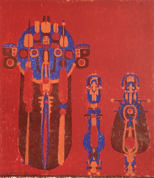 Pierre COURTIN Conjonction des sexes Litografia firmata 1972