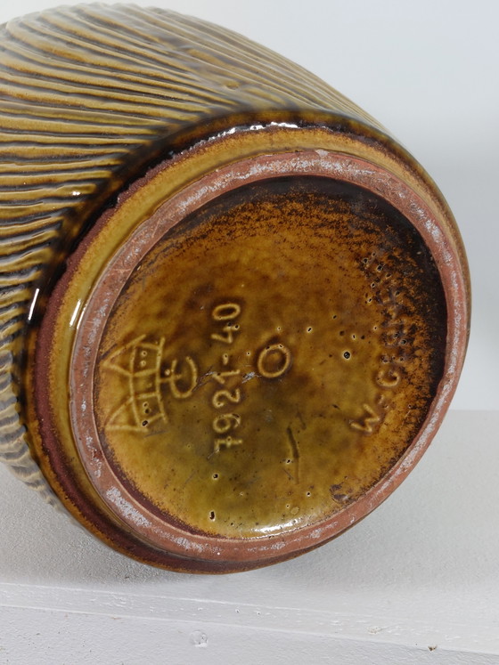 Image 1 of Large yellow vintage ceramic floor vase, Carstens Tönnieshof