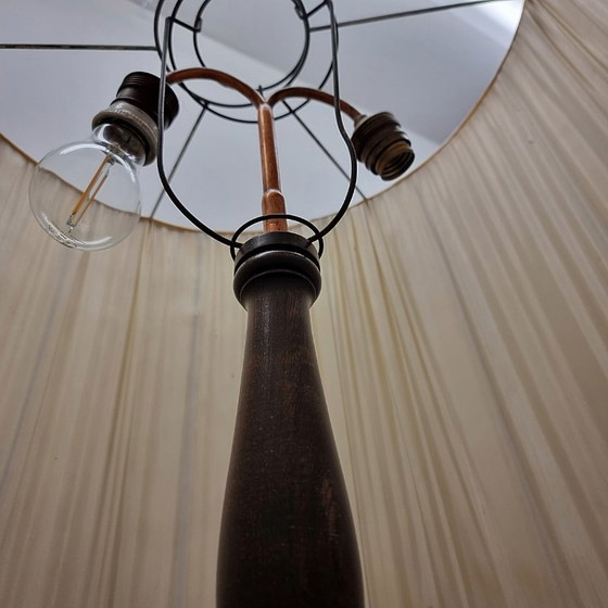 Image 1 of Vintage turned wooden floor lamp, 1950s/60s