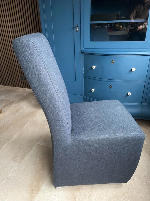 6 luxury dining chairs with chrome wheels