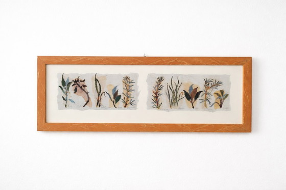 Image 1 of Acquerello botanico originale d'epoca | Studio di erbe con cornice | Fine del XX secolo