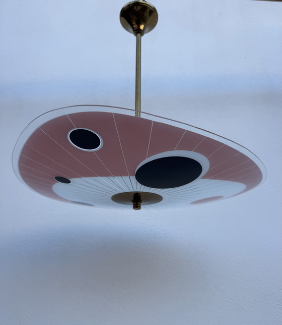 Kronleuchter aus Siebdruckglas der 60er Jahre – Brass (photo 14 of 15)
