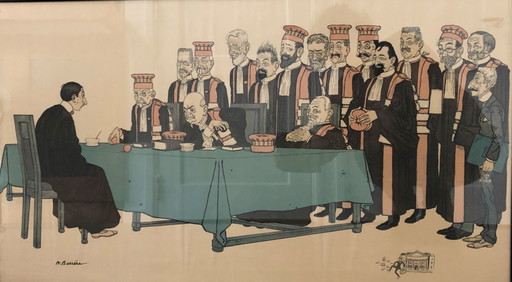 Lithographie d'Adrien Barrère "Passing t