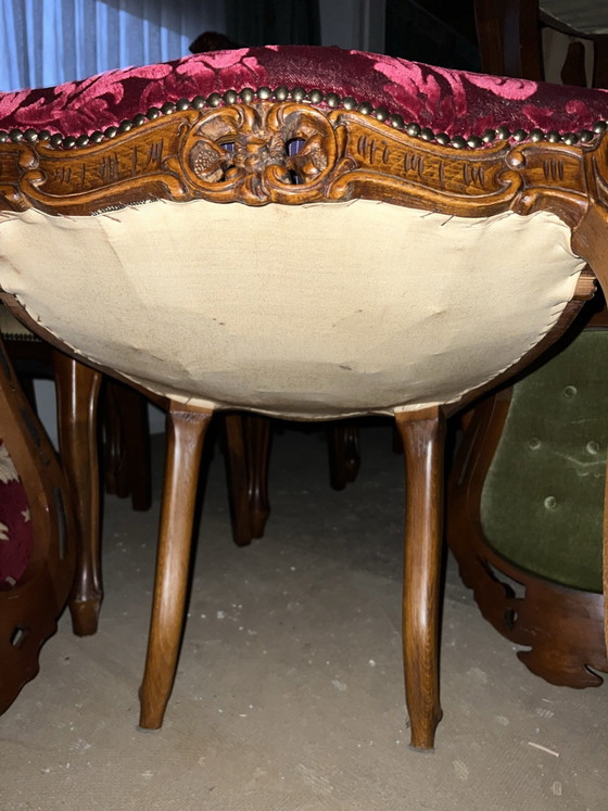 4 Baroque dining chairs, Textile, Velvet, Brown (photo 3 of 7)