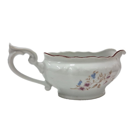 Saucière élégante en porcelaine à décor floral