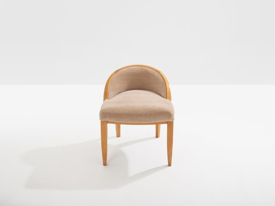 Image 1 of André Arbus sycamore mohair velvet desk or vanity table chair 1934