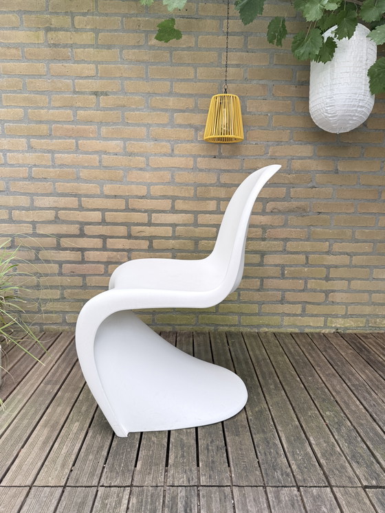 Image 1 of Set aus 2 originalen Vitra Panton Stühlen – Weiß (Matt)