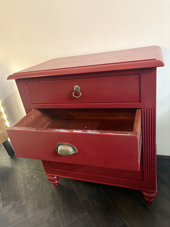 Image 1 of Wijnrood antiek Grande Arredo nachtkastje