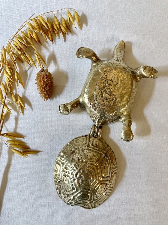 Image 1 of Brass turtle ashtray, 1970s