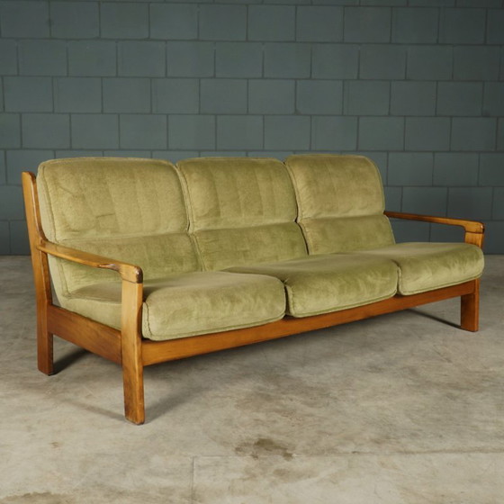 Image 1 of Vintage Deense zithoek/zitgroep – notenhout – jaren 60/70