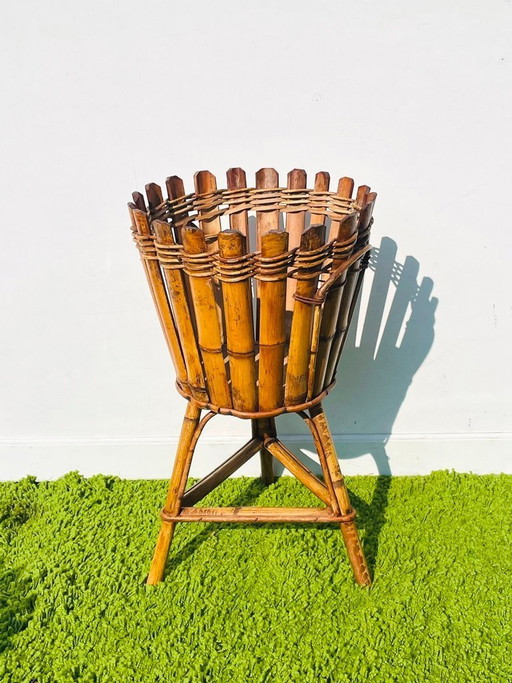 Support pour plantes en bambou * Vintage années 50 * Porte-plantes