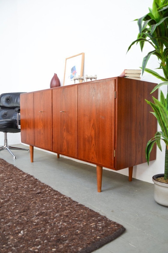 Image 1 of Børge Mogensen dressoir vintage teakhouten ladekast platenkast jaren 60