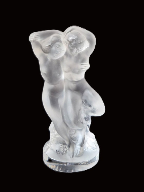 Image 1 of Lalique - Glassculptuur Pan en Diana