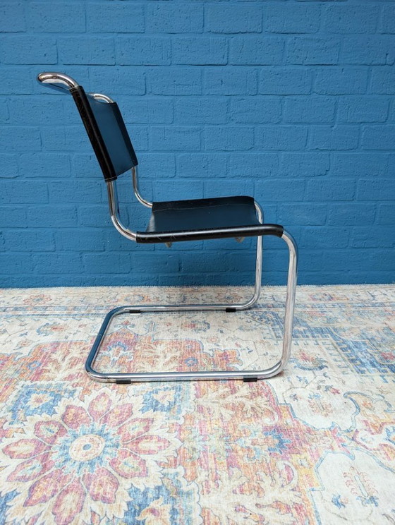 Image 1 of 6 sedie a slitta vintage S33, Mart Stam per Thonet, anni '60