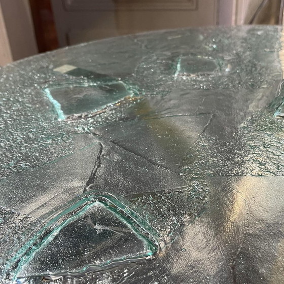 Brutalist Round Coffee Tables, 1970s, Set of 2 – Metal, Glass, Hollywood Regency (photo 13 of 17)