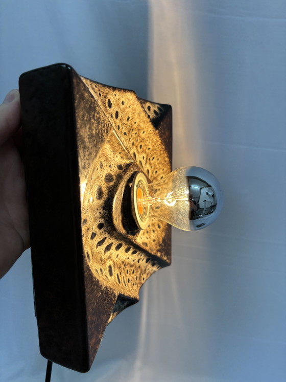 Image 1 of Set vintage di lampade da parete in ceramica a lava grassa PAN Leuchten
