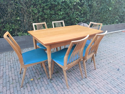 Baumann dining set table 6 chairs