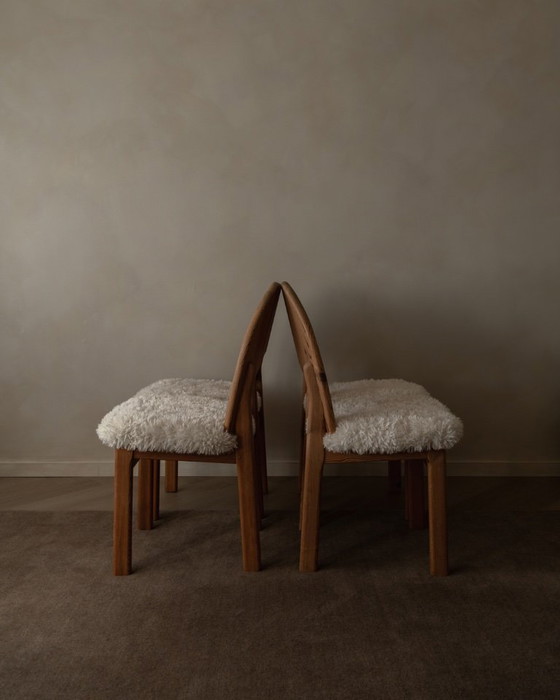 Image 1 of Vintage Danish Pine Dining Chairs (Set of 4) | Niels Koefoed Style | Rustic Scandinavian Modern | 1970s–80s