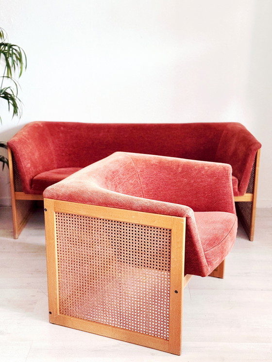 Image 1 of Panca boho vintage anni '70 in fettuccia