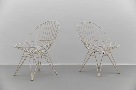 Image 1 of Combex Wire Chair and Combex Wire Table by Cees Braakman for Pastoe, Netherlands, 1950s, Set of 3