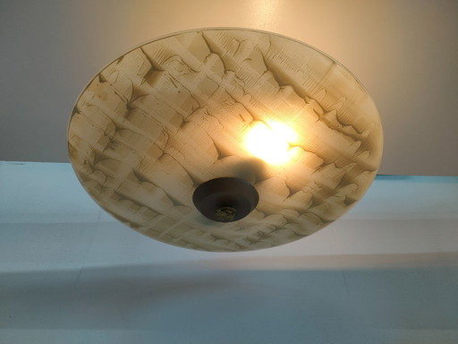 Vintage 50s/60s Scandinavian (style) large glass ceiling light