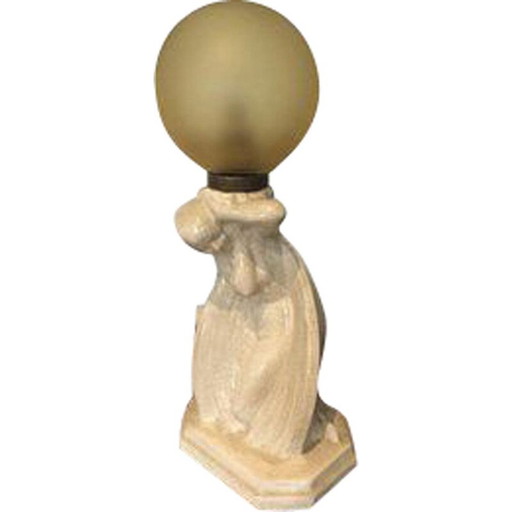 Lámpara vintage de cerámica craquelada estilo art déco, 1930