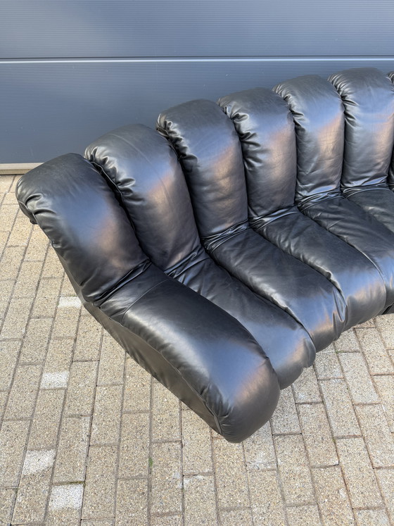 Image 1 of De Sede DS600 Snake Tatzelwurm 13-piece set in black leather in top condition!