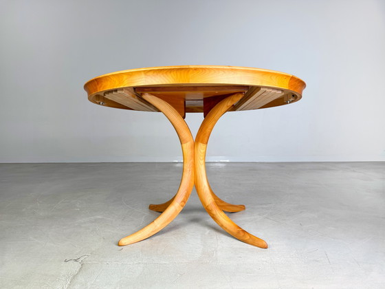 Image 1 of Original midcentury dining table extendable cherry wood 1960s vintage