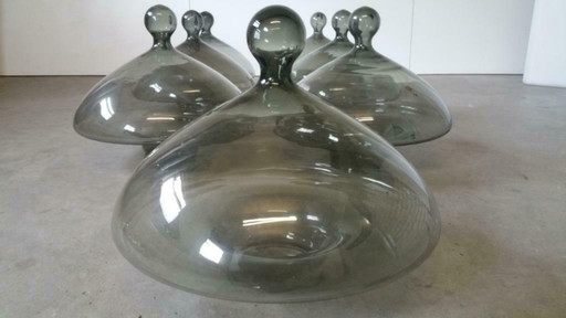 2x RAAK high chaparral vintage lamp 60's mushroom(+reserveglas!)