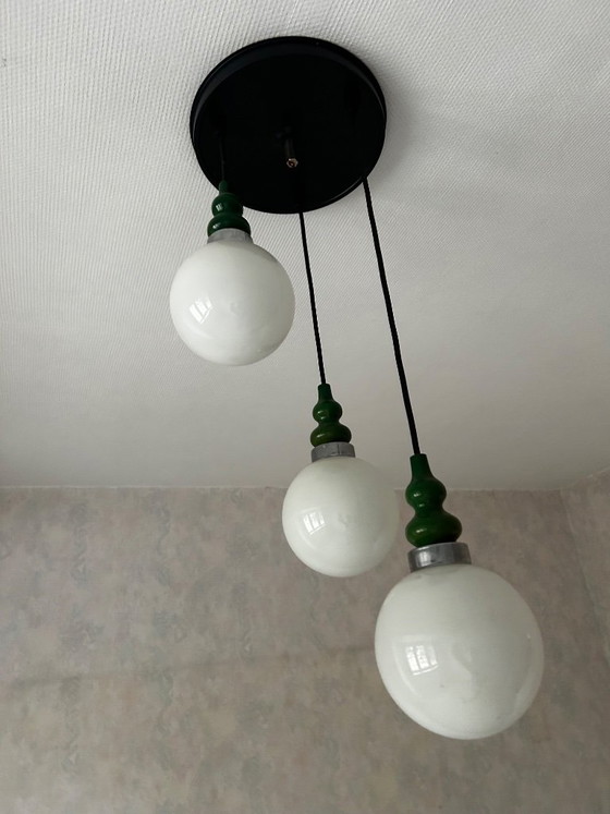 Lampada a sospensione vintage a 3 punti luce (altezza regolabile) – Lampade a sospensione, Glass, Metal (photo 7 of 8)