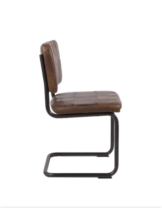 6x Jess Design Lederen Eetkamerstoelen – Leather, Metal (photo 2 of 5)