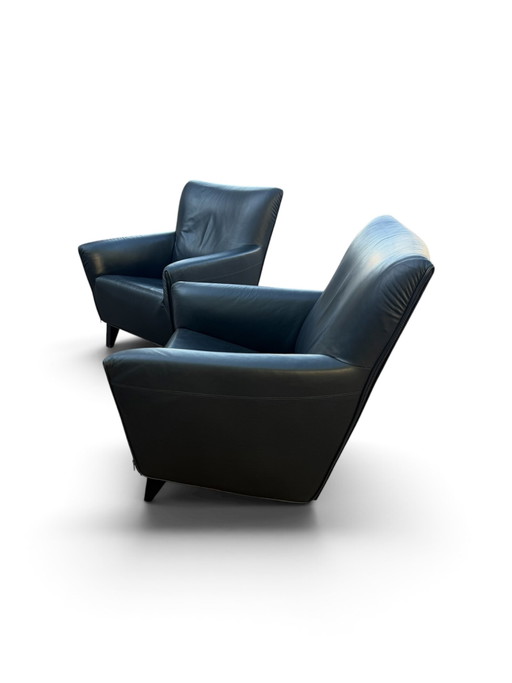 2x Artifort F330 Cordoba Gerard Van Den Bergh – fauteuils, Leather, Wood, Modern