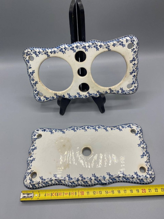 2 Montereau Ironstone Accessory Plates, Old Rouen Decor, Belle Époque – Decorative Objects (photo 4 of 5)