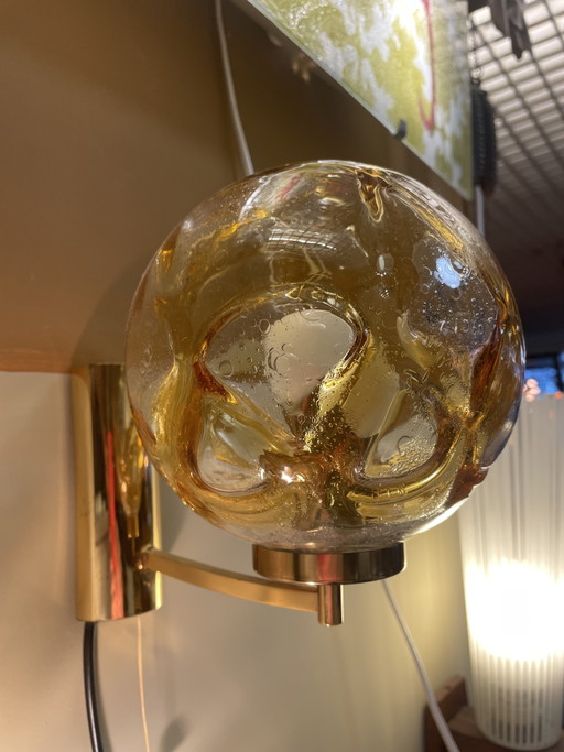 Wall lamps Doria Leuchten brass & Murano glass