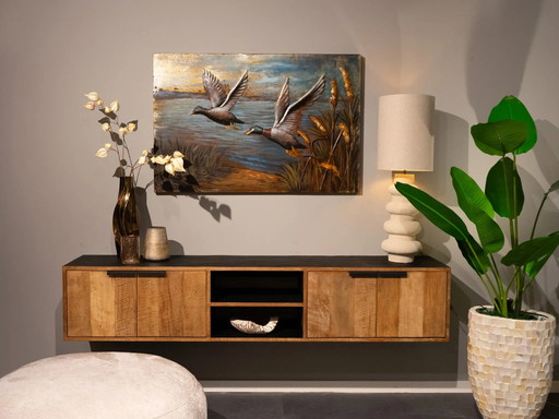 3D-Metallkunst – Fliegende Enten