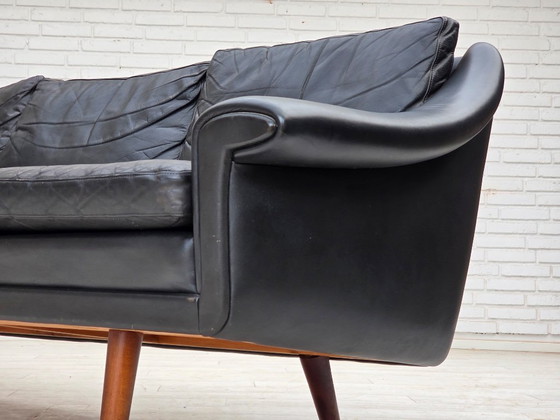 Image 1 of Jaren 60, Deens ontwerp van Aage Christensen, 3-zitsbank, leer.