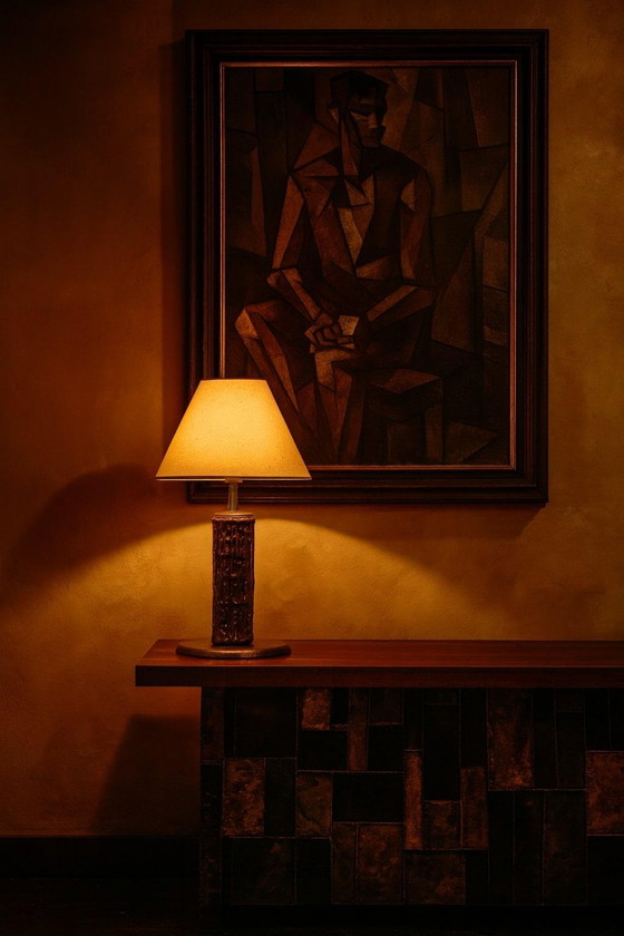 Luciano Frigerio Brutalistische italienische Messinglampe 1970 – Tischlampen, Brass, Italian Design (photo 10 of 18)
