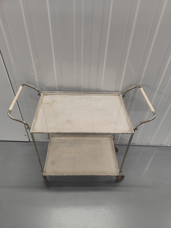 Image 1 of carrello in metallo anni 50-60 colore bianco/crema