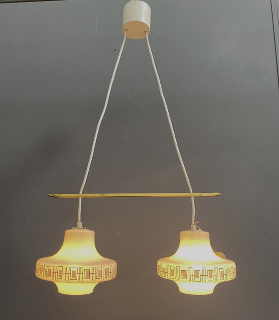 Image 1 of Lampada a sospensione in vetro doppio anni '60