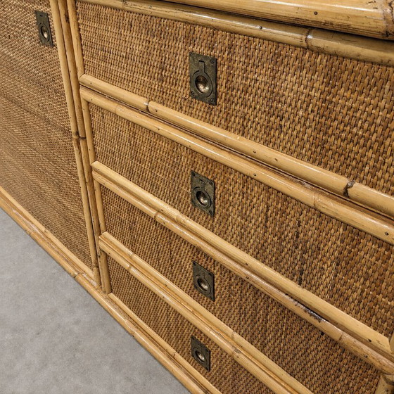 Image 1 of Vintage rattan and bamboo sideboard, Italy, circa 1970