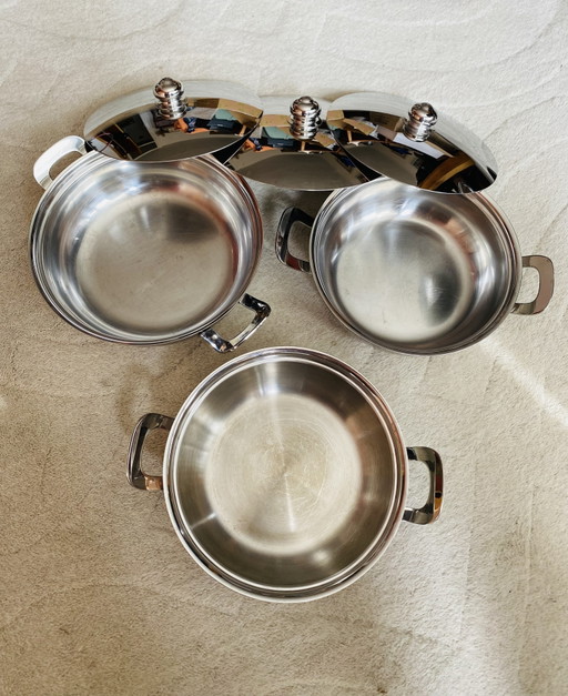 Juego de tres platos tapados vintage de Gero Zilmeta