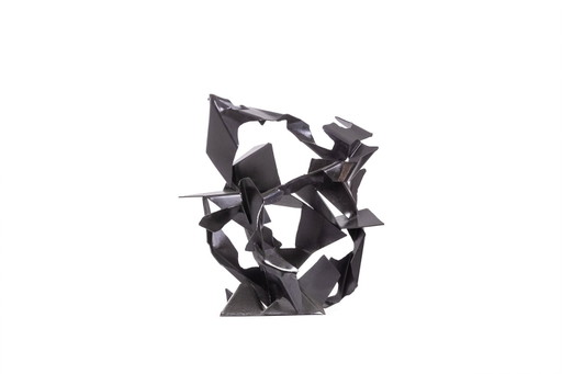 Jean Campa. Scultura astratta in ferro patinato. Anni '80.