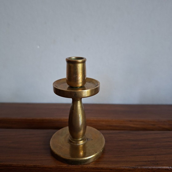 Vintage Brass Candle Holders Mid Century Scandinavian Design. 7 pieces (photo 4 of 8)