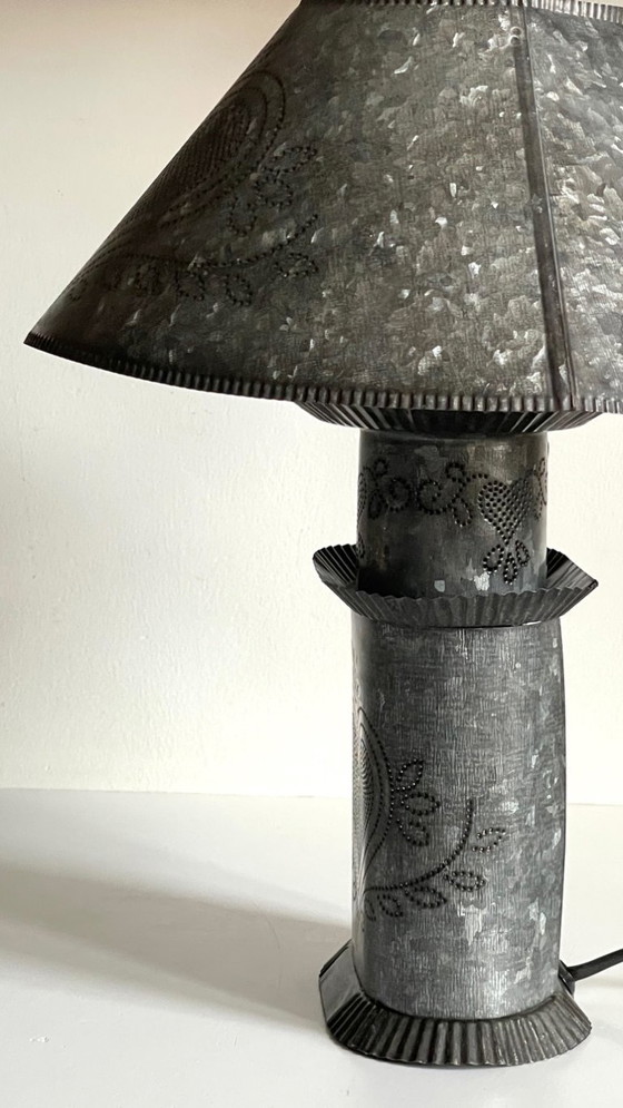 Image 1 of Vintage Zinc Heart Lamp