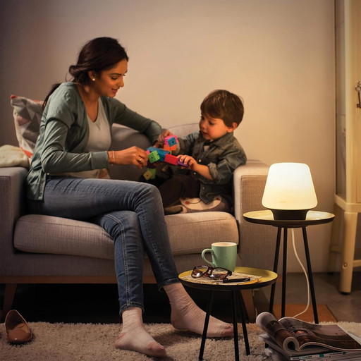 Philips White Ambiance WELLNESS Table lamp 1x9.5W - White (remote control included), Bluetooth enabled, works with Alexa
