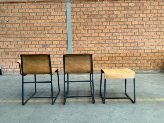 Image 1 of 3x Founded Item, QLIV Kruk Stoel Zonder Arm En Stoel Met Arm, Cinnamon