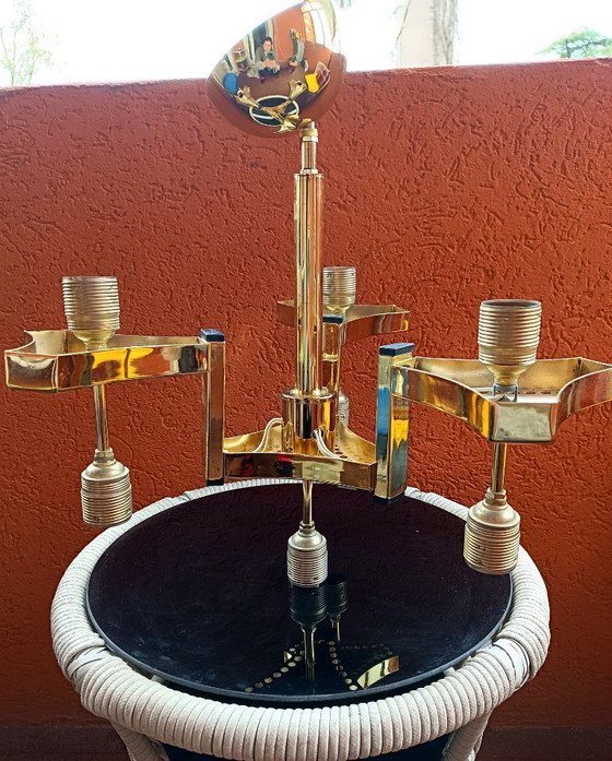 Image 1 of Gaetano Sciolari Rarissimo Lampadario Cascade  Hollywood Regency - 7 luce -  Vintage anni '70