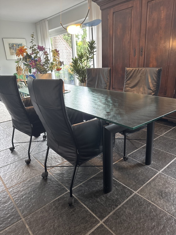 Eetkamerstoelen Chaplin zwart leer 4 stuks – Montis, Leather, Metal (photo 3 of 5)