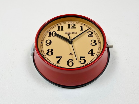 Image 1 of Vintage rode Seiko scheepswandklok, jaren 70