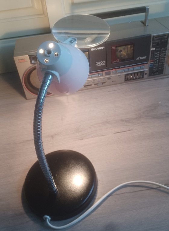 Vintage Big Eye Lamp USA Magnifying Lamp with Bendable Neck – Desk lamps, Metal, Plastic (photo 4 of 6)